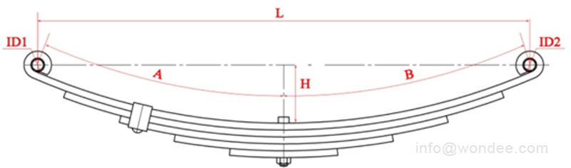 A Double-eye leaf spring for trailers and truck suspensions from a China manufacturer/WONDEE Autoparts