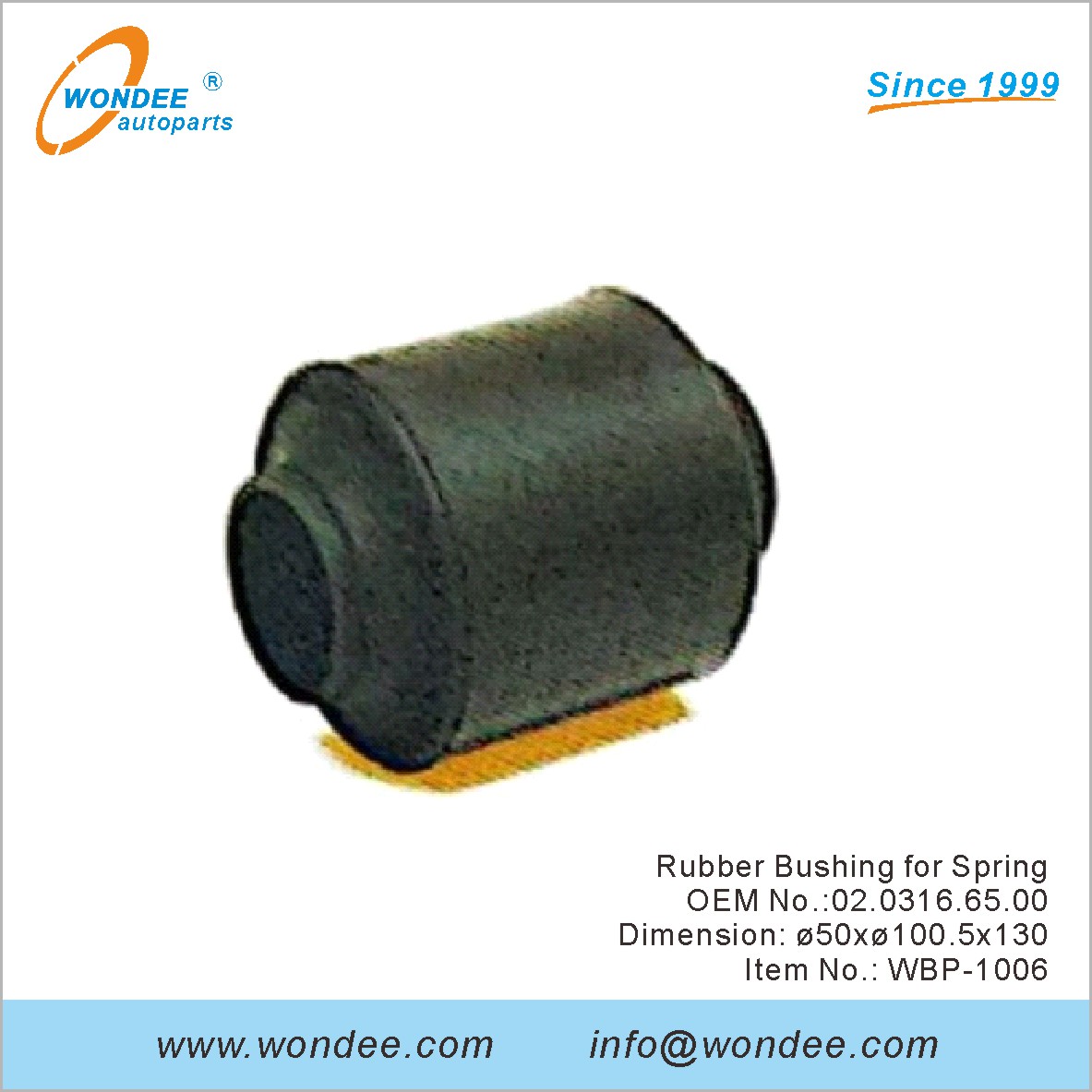 Rubber Bushing for Spring OEM 0203166500 for BPW from WONDEE