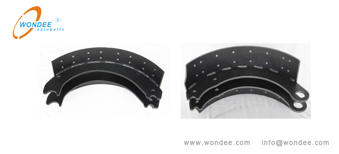 Pressing and welding brake shoes