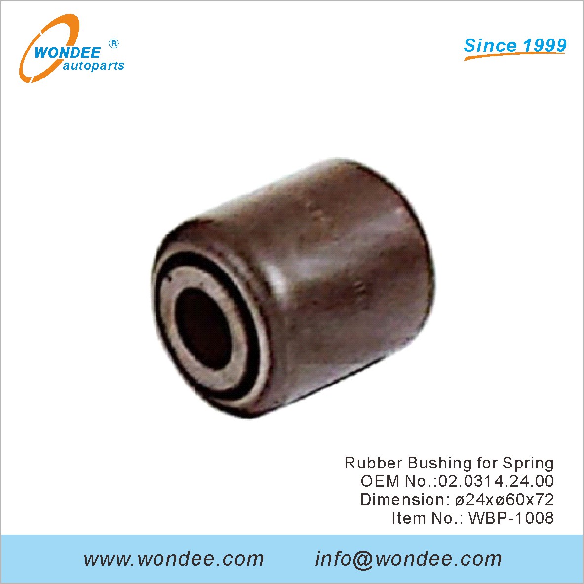 Rubber Bushing for Spring OEM 0203142400 for BPW from WONDEE