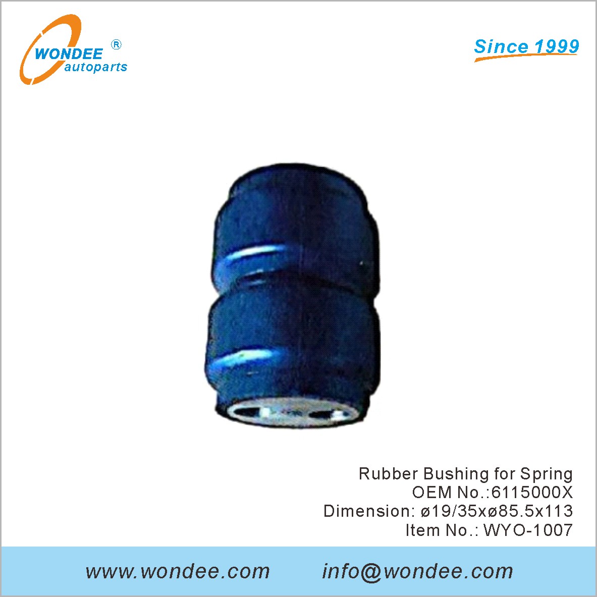 Rubber Bushing for Spring OEM 6115000X for Volvo from WONDEE