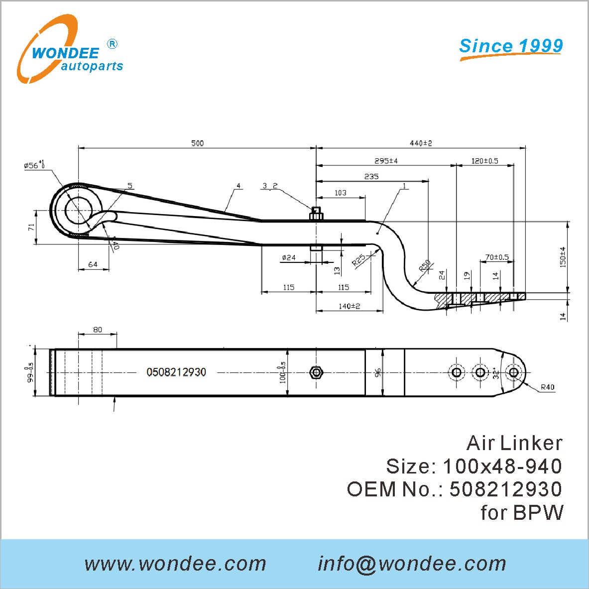 WONDEE Autoparts Air Linker OEM 508212930 for BPW