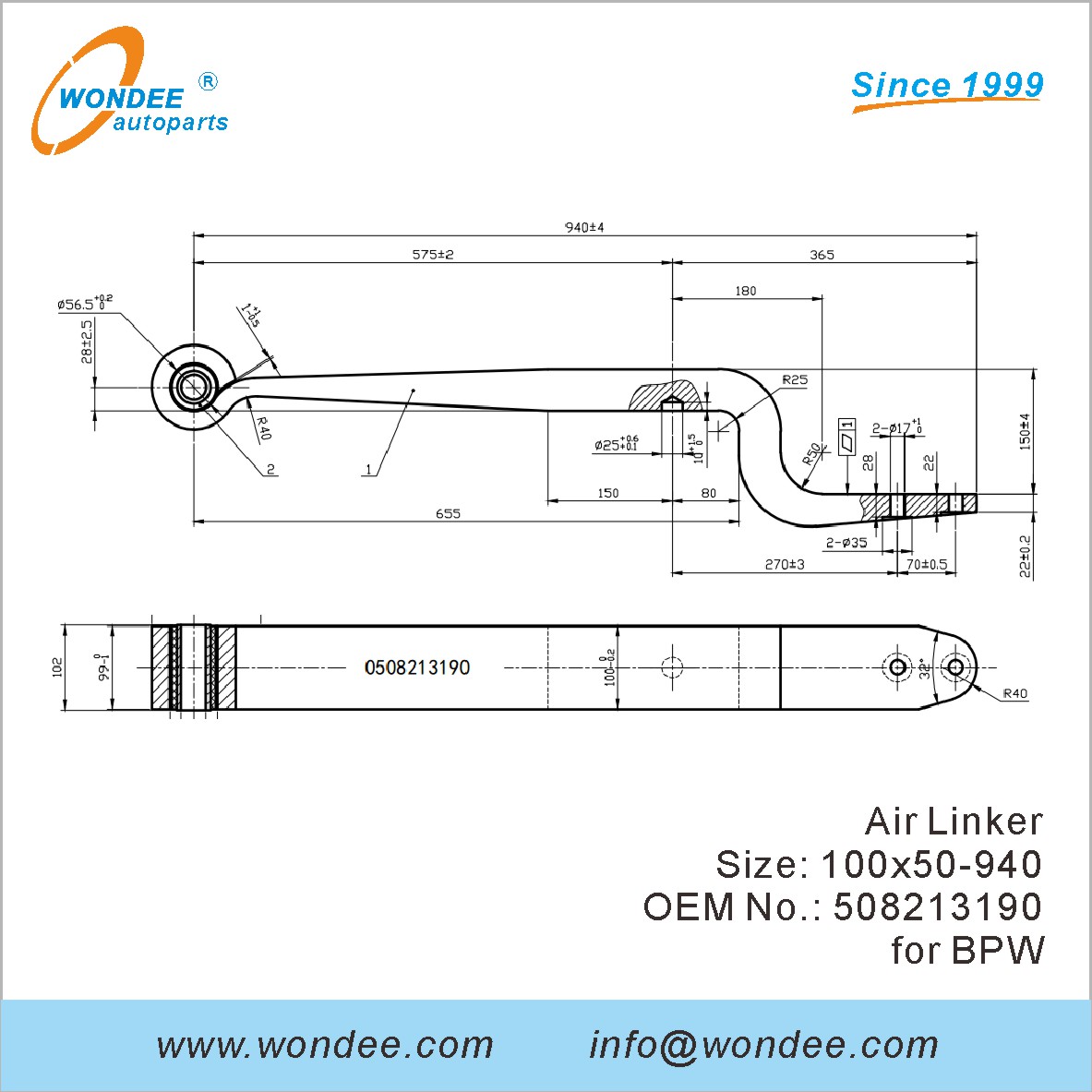 WONDEE Autoparts Air Linker OEM 508213190 for BPW