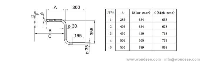 24T Landing gear with different cranks for semi trailers from China (Chinese) manufacturer /WONDEE Autoparts
