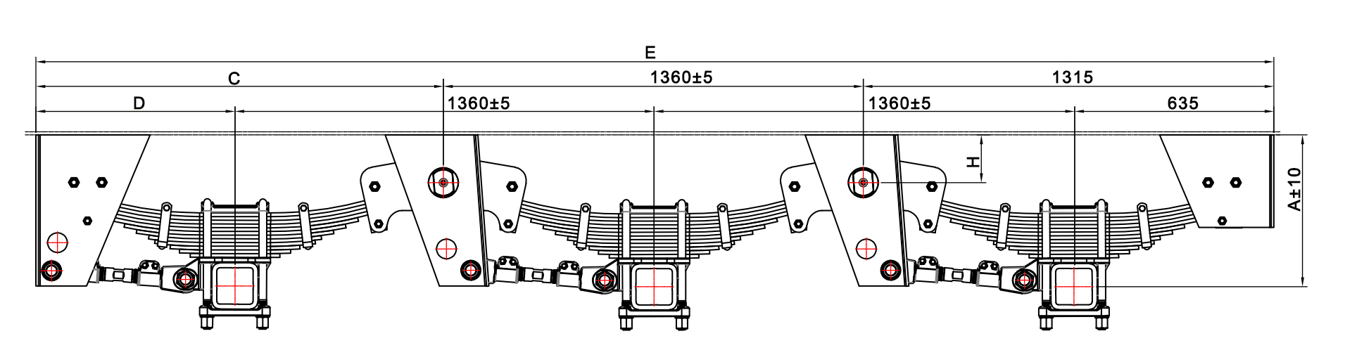 SAF-3-axle suspension