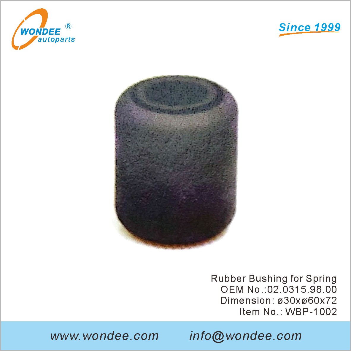 Rubber Bushing for Spring OEM 0203159800 for BPW from WONDEE