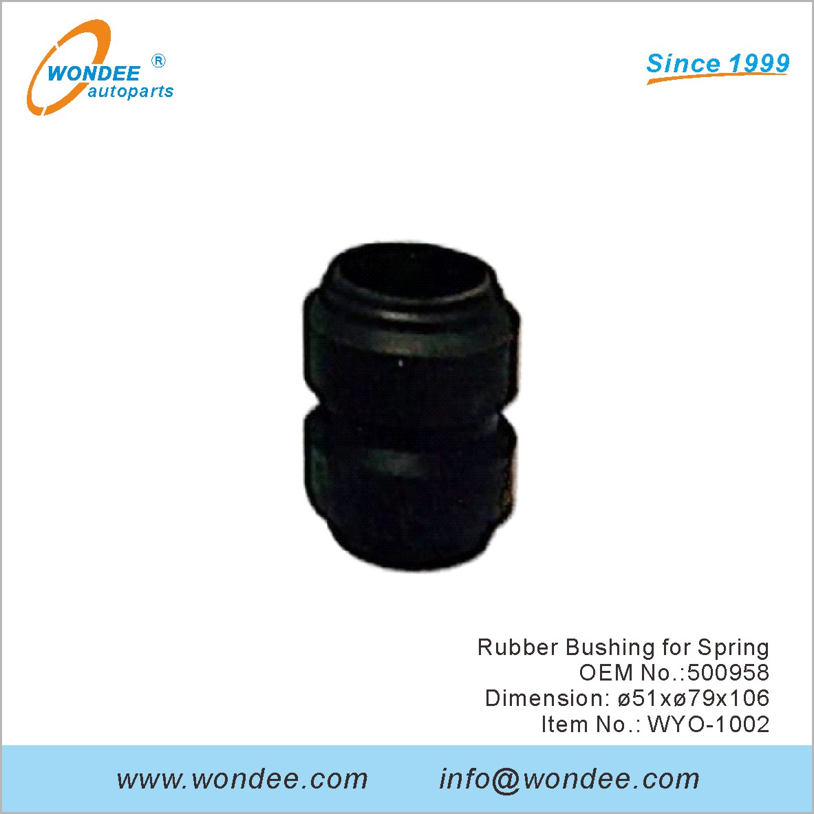 Rubber Bushing for Spring OEM 500958 for Volvo from WONDEE