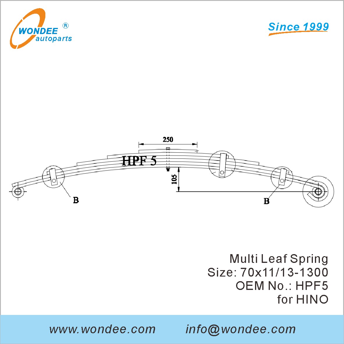 WONDEE Light Duty Truck Leaf Spring OEM HPF5 for HINO