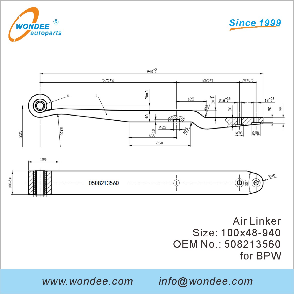 WONDEE Autoparts Air Linker OEM 508213560 for BPW