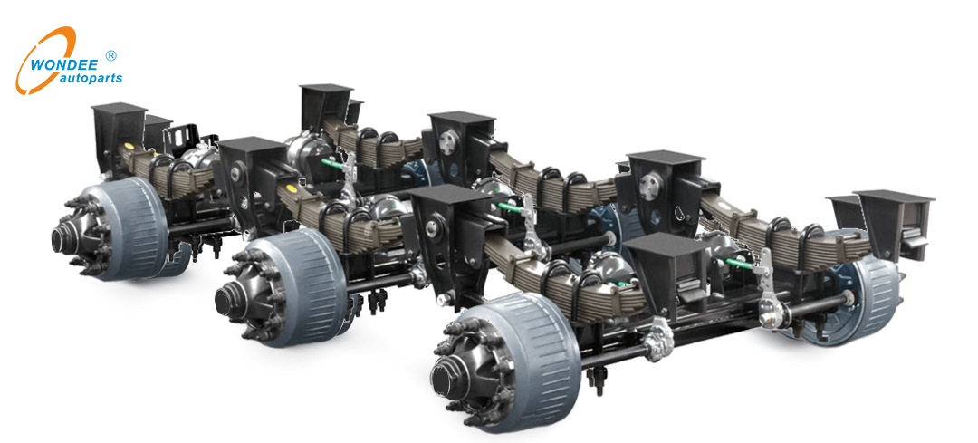 3-Axle Mechanical suspension with axle for semi trailer