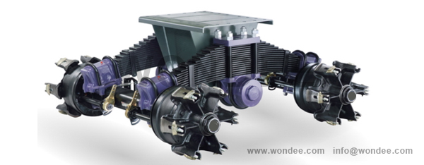 2-axle high mounting spoke type bogie suspension from China manufacturer/WONDEE AUTOPARTS