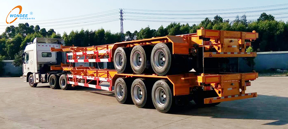 WONDEE Autoparts heavy duty 3-axle skeleton semi trailer from China manufacturer