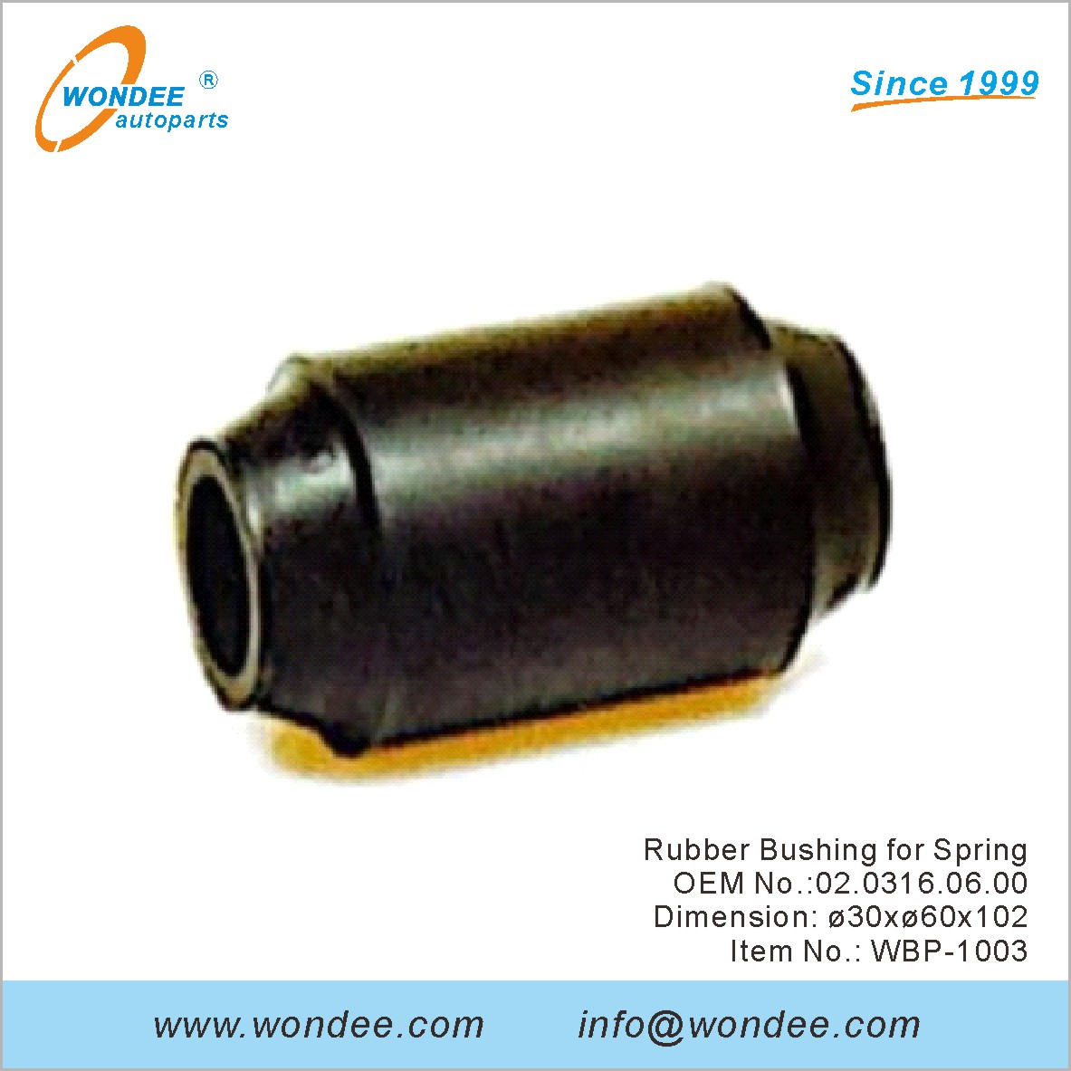 Rubber Bushing for Spring OEM 0203160600 for BPW from WONDEE