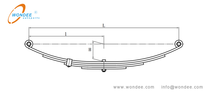 4-Arc height and chord length of the leaf spring assembly