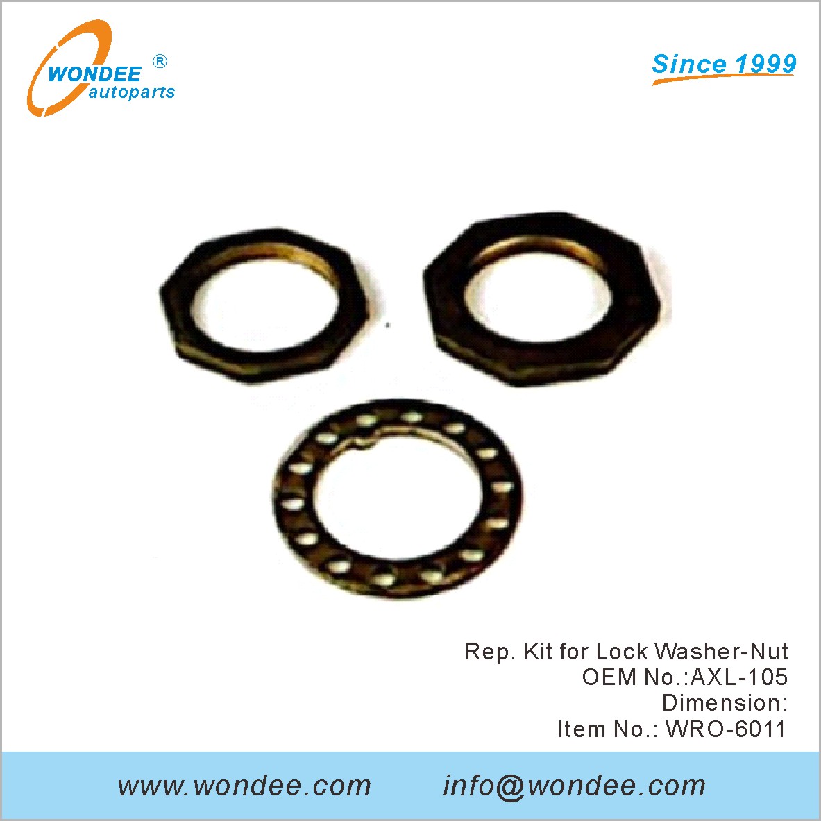 Rep. Kit for Lock Washer-Nut OEM AXL-105 for ROR from WONDEE